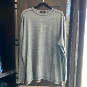 Agave long sleeve grey tee with purple stitching